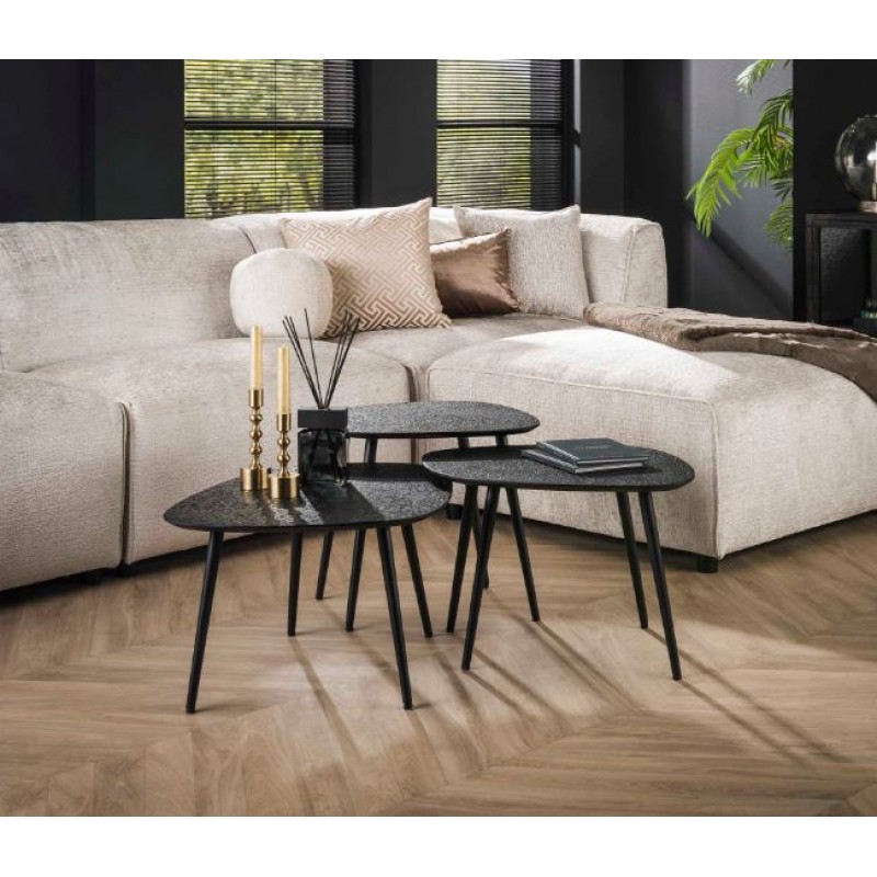 ZI Metallic Coffee Table Kidney Black